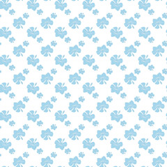 Light Blue Floral Pattern with Decorative Hawaiian Hibiscus Design