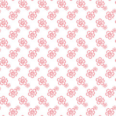Seamless Pattern with Red Flower Designs on a White Background