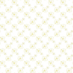Seamless Yellow Floral Pattern on a White Background