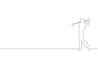 Great modern simple golf line art background design for any media	
