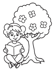 Summer Coloring page, line art, black and white, cute summer illustration, coloring page holiday time