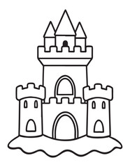 Obraz premium Summer Coloring page, line art, black and white, cute summer illustration, coloring page holiday time