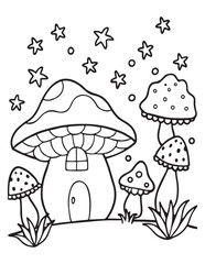 Summer Coloring page, line art, black and white, cute summer illustration, coloring page holiday time