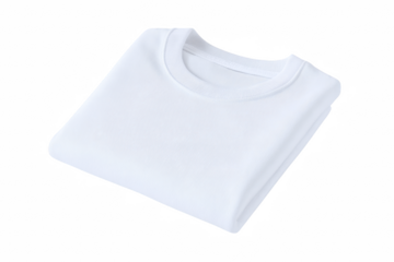 A neatly folded white crew neck sweatshirt ready for sale online showcasing its soft texture and clean design