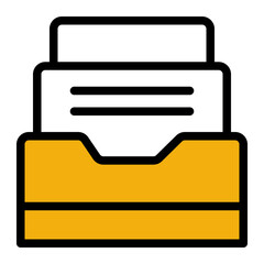 Card index in filing drawer (Color Lineal Style)