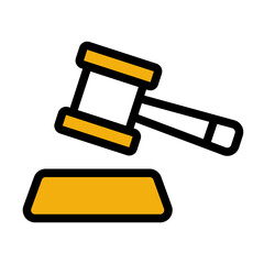 Judge's gavel on sound block (Color Lineal Style)