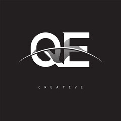 QE Monogram Logo &ndash; Minimal Elegant Letter mark for Creative Branding & Modern Identity Design"