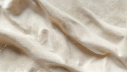 Fototapeta premium Creamy Beige Silk Fabric Draped Texture Background