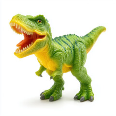 Obraz premium Adorable Green Tyrannosaurus Rex Toy , white background cut out PNG