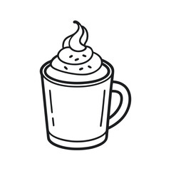 Hot Chocolate Line Art Drawing