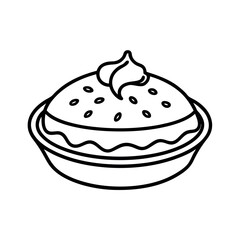 Moussaka Outline Vector Illustration