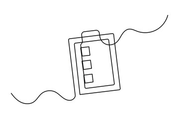 Minimalist clipboard checklist continuous line illustration