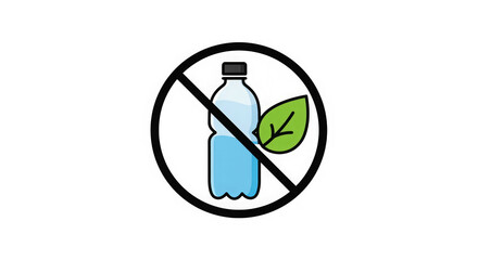 Prohibited Plastic bottle and a leaf