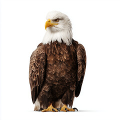 Obraz premium Majestic Bald Eagle Portrait , white background cut out PNG