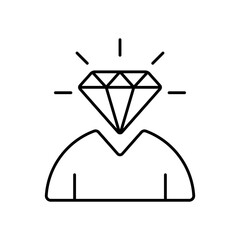 Diamond quality premium line vector icon