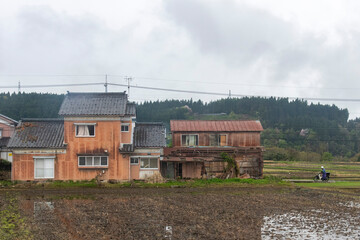 An abandoned, dilapidated and vacant house in rural Japan (Akiya in Japanese) where rural areas...