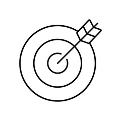 Goal target success line vector icon