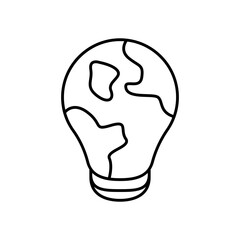 Global idea innovation line vector icon