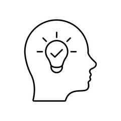 Idea innovation lightbulb line vector icon