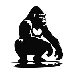 Obraz premium Gorilla Vector silhouette Eps. Gorilla