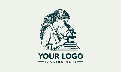 Obraz premium Female scientist observed specimen through microscope while recording results in laboratory environment. Science concept 