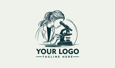 Female scientist observed specimen through microscope while recording results in laboratory environment. Science concept
