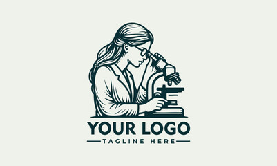 Female scientist observed specimen through microscope while recording results in laboratory environment. Science concept
