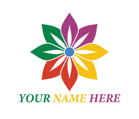 Elegant flower vector logo design on white background