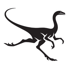 Primitive speed Gallimimus silhouette design – Gallimimus illustration – Minimalist Gallimimus vector – Dinosaur silhouette

