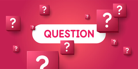 Help in solving the problem. A poster with question marks. A question that needs an answer. Elements for transmitting information. Modern graphics for design.
