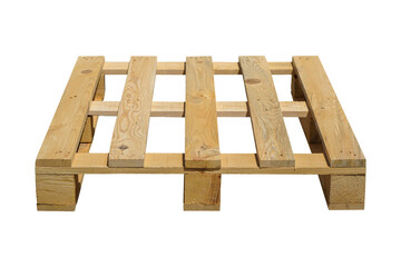 Wooden Pallet isolated white background.