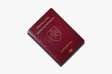 Slovakian passport isolated on a white background