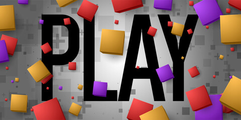 A bright background for a presentation with three-dimensional cubic elements that are repeated. A poster for posting information. A template for further design and creativity.