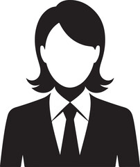 Confident Businesswoman with Arms Crossed Black and White Silhouette