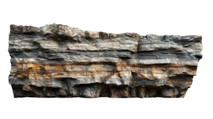 majestic cliffs with rugged edges cut out on white background