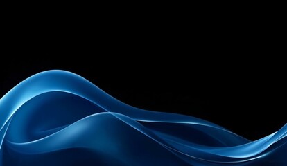 Obraz premium Abstract Blue Wave on Black Background