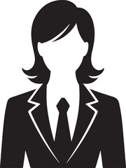Confident Businesswoman with Arms Crossed Black and White Silhouette