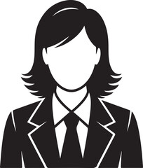 Confident Businesswoman with Arms Crossed Black and White Silhouette