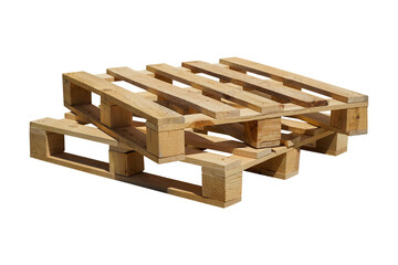Wooden Pallet isolated white background.