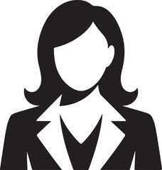 Confident Businesswoman with Arms Crossed Black and White Silhouette