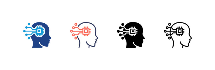 Intelligence icon set multiple style collection