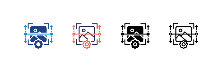 Image Processing icon set multiple style collection