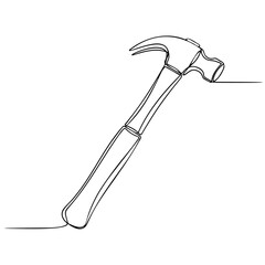hammer work repair object line art.