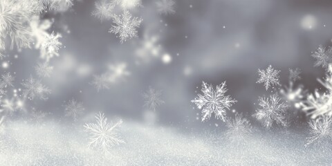 Winter wonderland snowflakes falling in a tranquil environment nature scene serene viewpoint