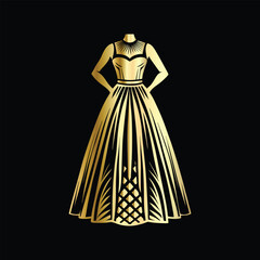 Fashionable Women's Dress Logo | Modern Beauty Fashion Vector for Trendy Clothing Brand. Creative Women's Dress Logo Design | Fashionable Beauty Fashion Vector Illustration for Stores.