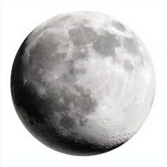 Naklejka premium Detailed View of the Moon , white background cut out PNG
