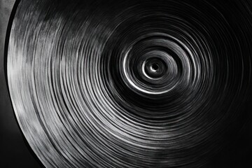 Fototapeta premium Abstract black and white hypnotic spiral circle