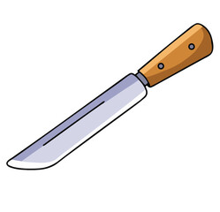 Cute cartoon hand drawn vector knife clipart.