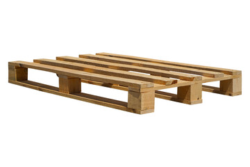 Stacked Wooden Pallets isolated white background.
