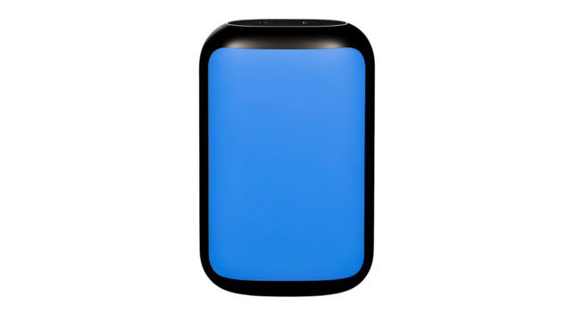 Modern blue speaker, wireless, audio equipment, music player, cut out transparent